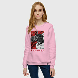 Свитшот хлопковый женский Дэнджи Бензопила, цвет: светло-розовый — фото 2