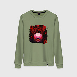 Свитшот хлопковый женский Eye of Cthulhu, цвет: авокадо