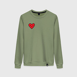 Свитшот хлопковый женский Смайлик сердечко, цвет: авокадо