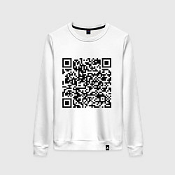 Свитшот хлопковый женский QR-код Скала Джонсон, цвет: белый