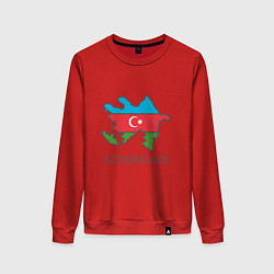 Свитшот хлопковый женский Map Azerbaijan, цвет: красный