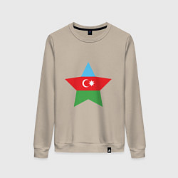 Свитшот хлопковый женский Azerbaijan Star, цвет: миндальный