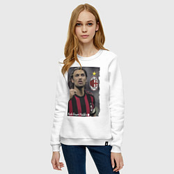 Свитшот хлопковый женский Paolo Cesare Maldini - Milan, captain, цвет: белый — фото 2