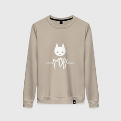 Свитшот хлопковый женский Stray: Мяу, цвет: миндальный