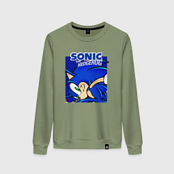 Свитшот хлопковый женский Sonic Adventure Sonic, цвет: авокадо