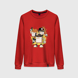 Свитшот хлопковый женский CTRLALTDEL для программиста, цвет: красный