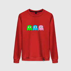 Свитшот хлопковый женский Pac man - play Для двоих, цвет: красный