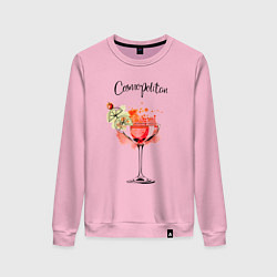 Свитшот хлопковый женский Коктейль Cosmopolitan, цвет: светло-розовый
