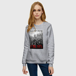 Свитшот хлопковый женский А нас РАТЬ славянские войны, цвет: меланж — фото 2