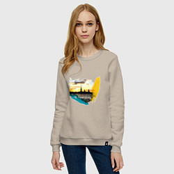 Свитшот хлопковый женский Санкт-Петербург St Petersburg, цвет: миндальный — фото 2