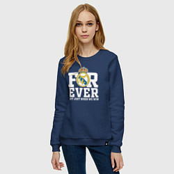 Свитшот хлопковый женский Real Madrid, Реал Мадрид FOREVER NOT JUST WHEN WE, цвет: тёмно-синий — фото 2