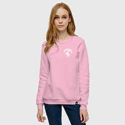 Свитшот хлопковый женский VOLVO логотип лось, цвет: светло-розовый — фото 2