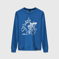 Свитшот хлопковый женский Scratch - трековые велогонки, цвет: синий