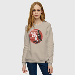 Свитшот хлопковый женский Nuka Cola Ice Cold Retro, цвет: миндальный — фото 2
