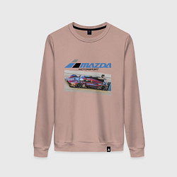 Свитшот хлопковый женский Mazda Motorsport Racing team!, цвет: пыльно-розовый