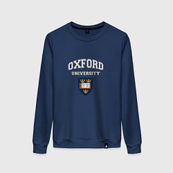 Свитшот хлопковый женский Эмблема University of Oxford, цвет: тёмно-синий