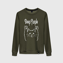 Женский свитшот Deep Purple Рок кот