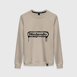 Свитшот хлопковый женский Nintendo streaks, цвет: миндальный