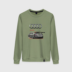 Свитшот хлопковый женский Audi Racing team, цвет: авокадо