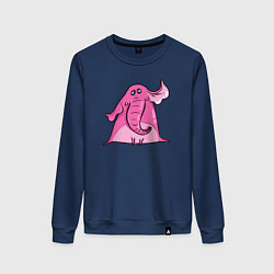 Свитшот хлопковый женский Розовый слон, цвет: тёмно-синий