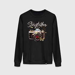 Свитшот хлопковый женский Storyteller, цвет: черный