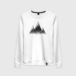 Свитшот хлопковый женский Горные Вершины и Пики, цвет: белый