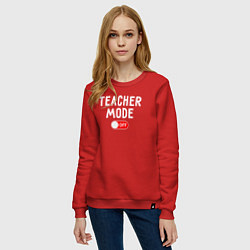 Свитшот хлопковый женский Учительский мод отключен, цвет: красный — фото 2