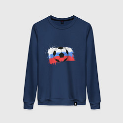 Свитшот хлопковый женский Футбол - Россия, цвет: тёмно-синий