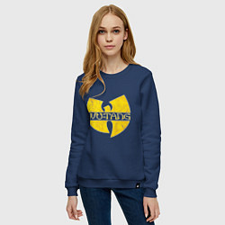 Свитшот хлопковый женский Wu tang logo, цвет: тёмно-синий — фото 2
