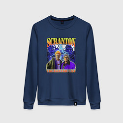 Свитшот хлопковый женский Scranton electric city, цвет: тёмно-синий