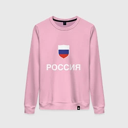 Свитшот хлопковый женский Моя Россия, цвет: светло-розовый
