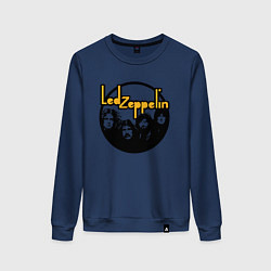 Свитшот хлопковый женский Led Zeppelin Лед Зеппелин, цвет: тёмно-синий