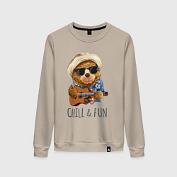 Свитшот хлопковый женский CHILL & FUN, цвет: миндальный