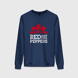 Свитшот хлопковый женский RHCP Logo Red Hot Chili Peppers Logo, цвет: тёмно-синий