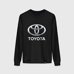 Свитшот хлопковый женский TOYOTA 3D Logo, цвет: черный