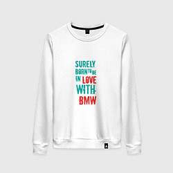 Свитшот хлопковый женский In Love With BMW, цвет: белый
