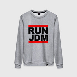 Свитшот хлопковый женский Run JDM Japan, цвет: меланж