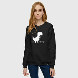 Свитшот хлопковый женский Chrome t-rex, цвет: черный — фото 2