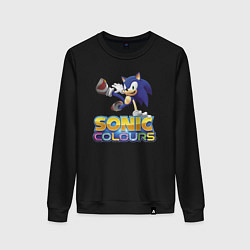 Свитшот хлопковый женский Sonic Colours Hedgehog Video game, цвет: черный