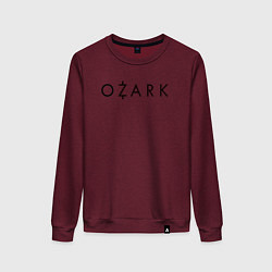 Свитшот хлопковый женский Ozark black logo, цвет: меланж-бордовый