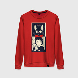 Свитшот хлопковый женский Kiki Service, цвет: красный