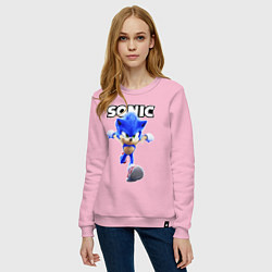 Свитшот хлопковый женский Sonic the Hedgehog 2, цвет: светло-розовый — фото 2