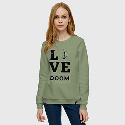 Свитшот хлопковый женский Doom Love Classic, цвет: авокадо — фото 2