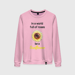 Свитшот хлопковый женский Be a Sunflower, цвет: светло-розовый