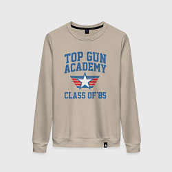 Свитшот хлопковый женский TOP GUN Academy Class of 85, цвет: миндальный