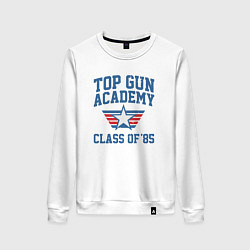 Свитшот хлопковый женский TOP GUN Academy Class of 85, цвет: белый