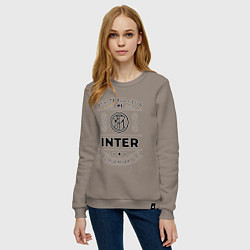 Свитшот хлопковый женский Inter: Football Club Number 1 Legendary, цвет: утренний латте — фото 2