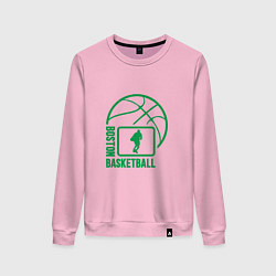 Свитшот хлопковый женский Boston - Basketball, цвет: светло-розовый