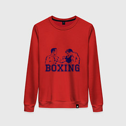 Свитшот хлопковый женский Бокс Boxing is cool, цвет: красный