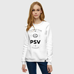 Свитшот хлопковый женский PSV: Football Club Number 1 Legendary, цвет: белый — фото 2